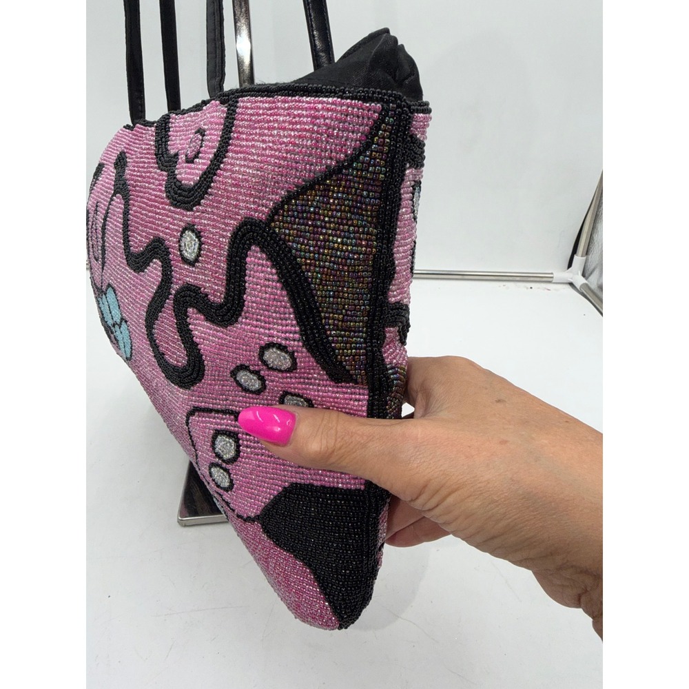 Another Y & S Original Hand Beaded Abstract Art Shoulder Tote Glass Seed Bead - Picture 6 of 12